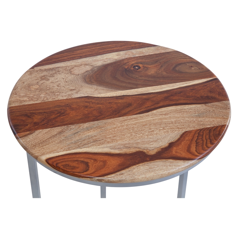 Union Solid Wood Top and Metal C-Table