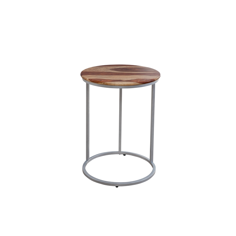 Union Solid Wood Top and Metal C-Table