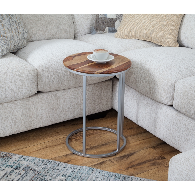 Union Solid Wood Top and Metal C-Table