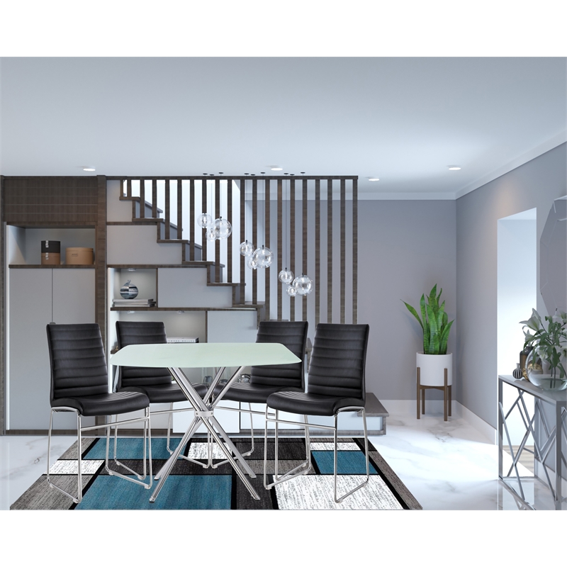 New Spec 5PC Modern Square Dining Set in Black