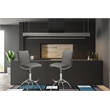 New Spec Adjustable Faux Leather Swivel Bar Stool in Gray (Set of 2)