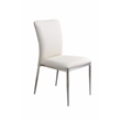 New Spec Faux Leather Dining Side Chair in White (Set of 2)