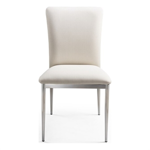 New Spec Faux Leather Dining Side Chair in White (Set of 2)