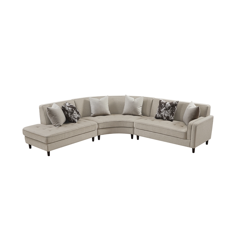 New Spec Valencia Mid Century RHF Sectional in Beige