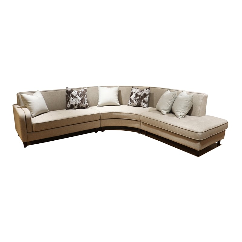New Spec Valencia Mid Century LHF Sectional in Beige