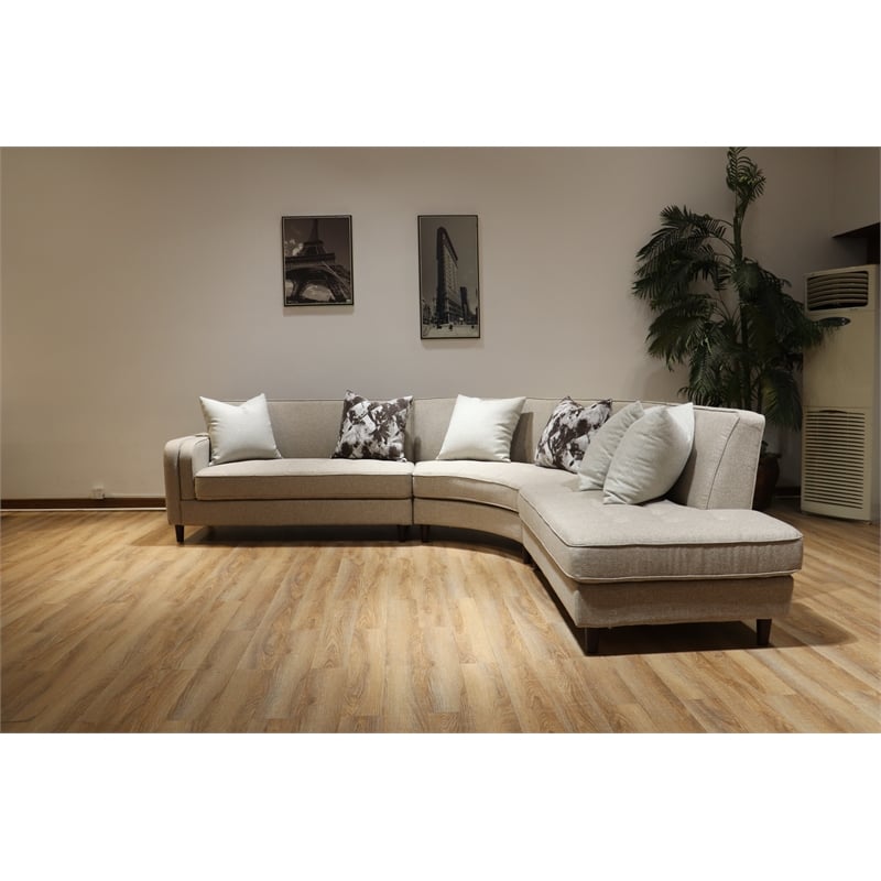 New Spec Valencia Mid Century LHF Sectional in Beige