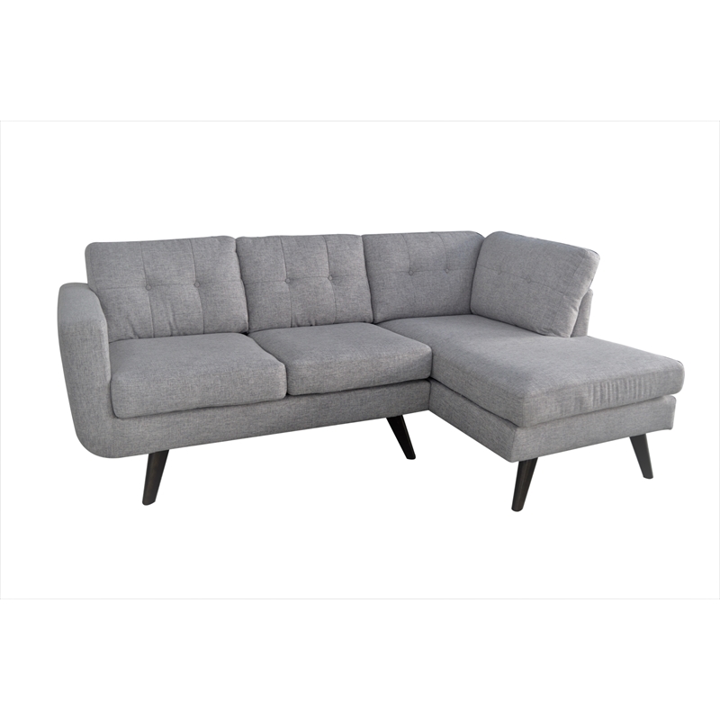 New Spec Mid Century Drake Upholstery Fabric Sectional In Light Gray