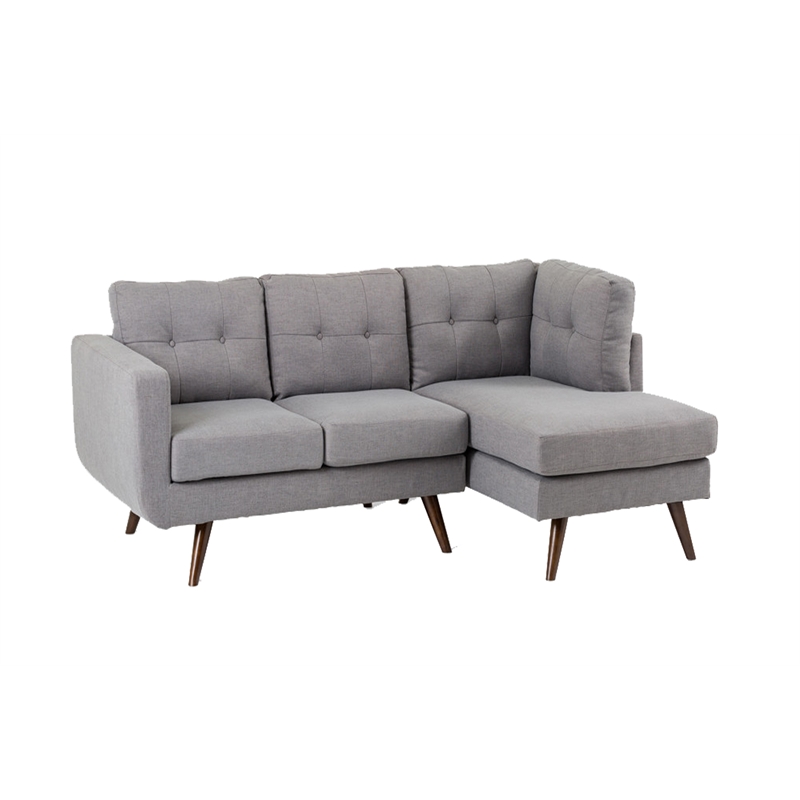 New Spec Mid Century Drake Upholstery Fabric Sectional In Light Gray
