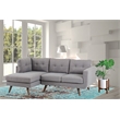 New Spec Mid Century Drake Upholstery Fabric Sectional In Light Gray