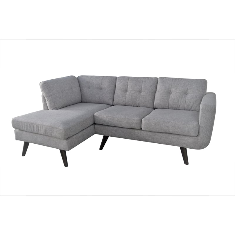 New Spec Mid Century Drake Upholstery Fabric Sectional In Light Gray