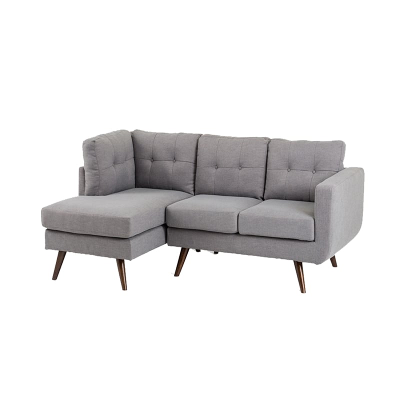 New Spec Mid Century Drake Upholstery Fabric Sectional In Light Gray