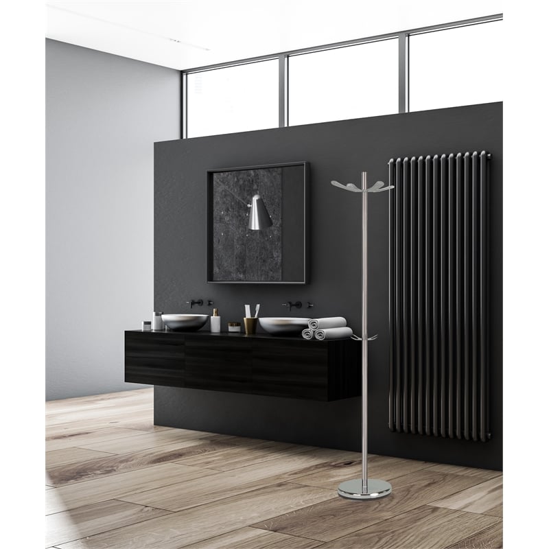 New Spec Contemporary Metal Coat Rack in Silver