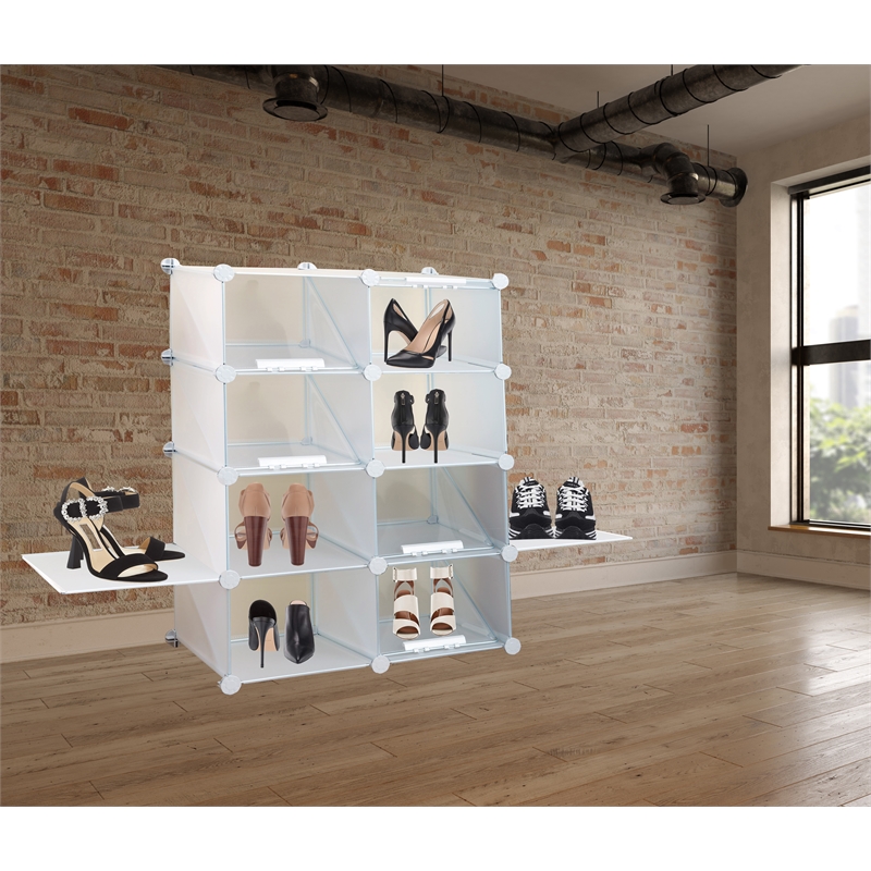 New Spec Contemporary Shoe Rack in White