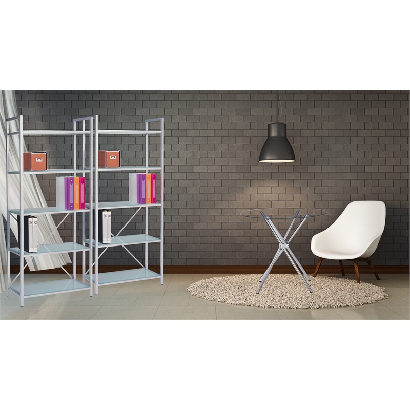 New Spec Contemporary Metal Bookcases in Silver