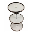 New Spec Three Tier Glass Utility Cart in Chrome