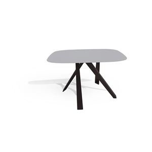 New Spec Metal Dining Table in Gray and Black
