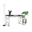 Contemporary Martha Art Desk Of Wooden Espresso & Chrome Color