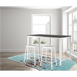 3 Pcs Farmhouse Monoco Counter Height Table Wooden Espresso/Metal White Color
