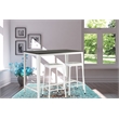 3 Pcs Farmhouse Monoco Counter Height Table Wooden Espresso/Metal White Color