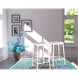 3 Pcs Farmhouse Monoco Counter Height Table Wooden Espresso/Metal White Color