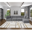 Taylor Reversible Upholstery Velvet Gray Fabric Modular Sectional Sofa