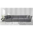 Taylor Reversible Upholstery Velvet Gray Fabric Modular Sectional Sofa