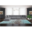 Taylor Reversible Upholstery Velvet Gray Fabric Modular Sectional Sofa