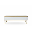 Modern White/Gold tone Sintered Matte Stone Top Coffee Table W/ Drawer