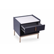 Modern White/Grey Night Stand Stone Tabletop & Gold Frame