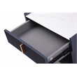 Modern White/Grey Night Stand Stone Tabletop & Gold Frame