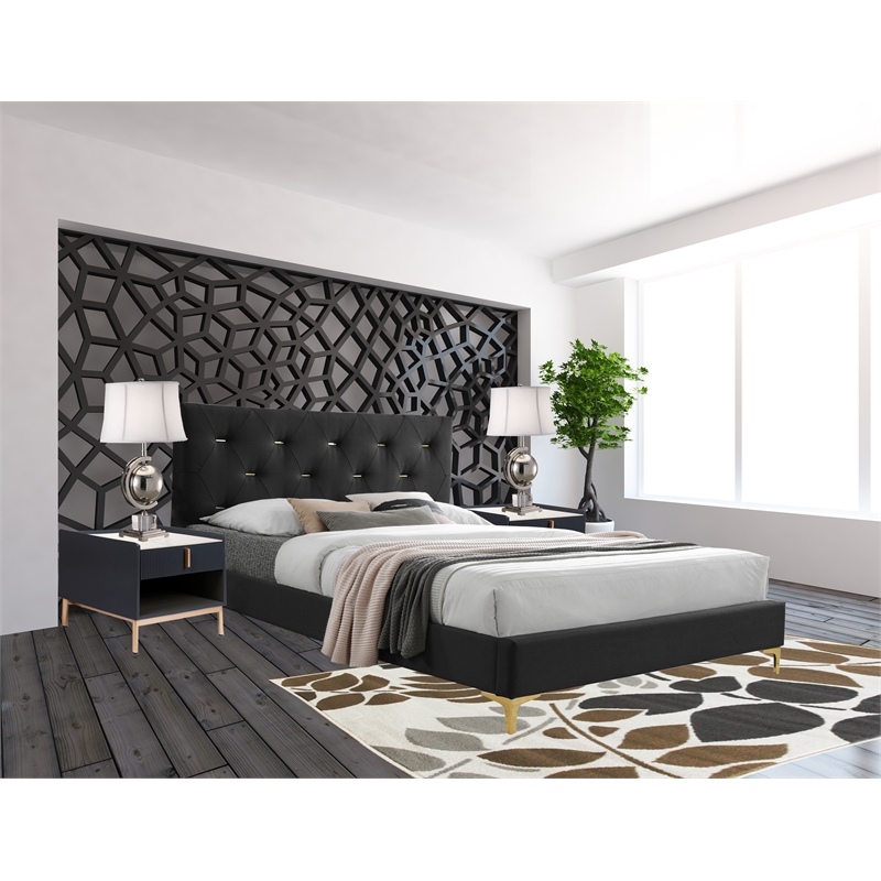 Colton Mid-Century Modern Platfoam Bed Queen Size