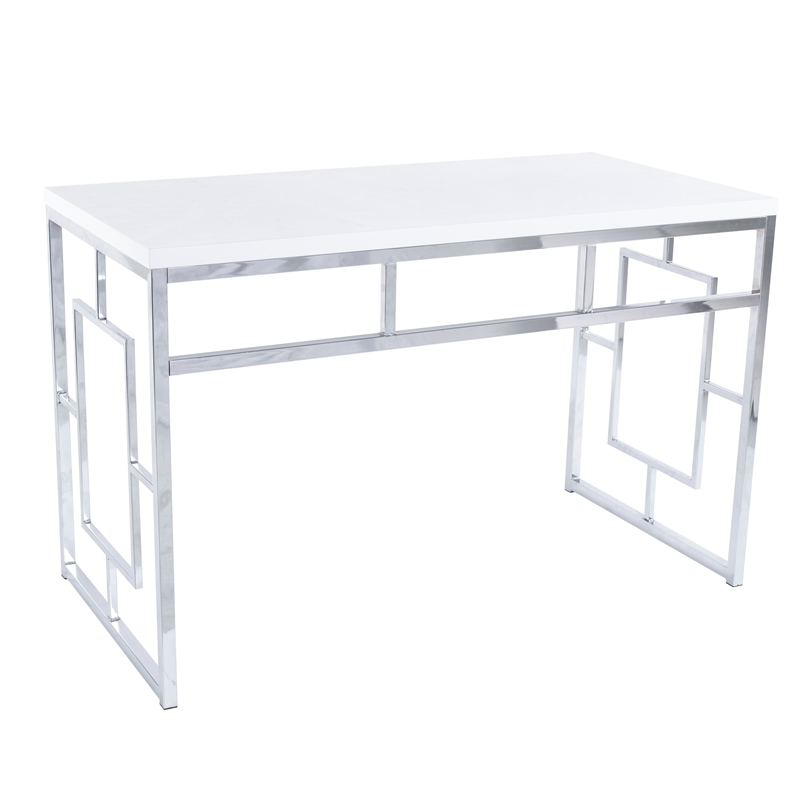 Modern Contemporary Glossy Writing Desk In White