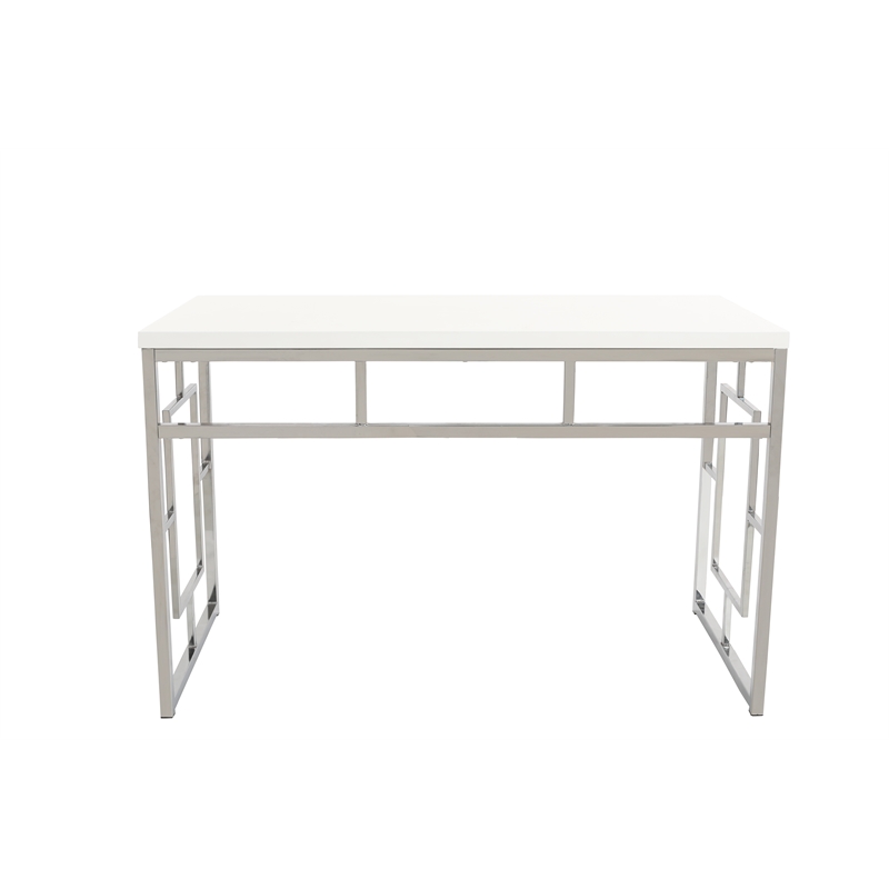 Modern Contemporary Glossy Writing Desk In White