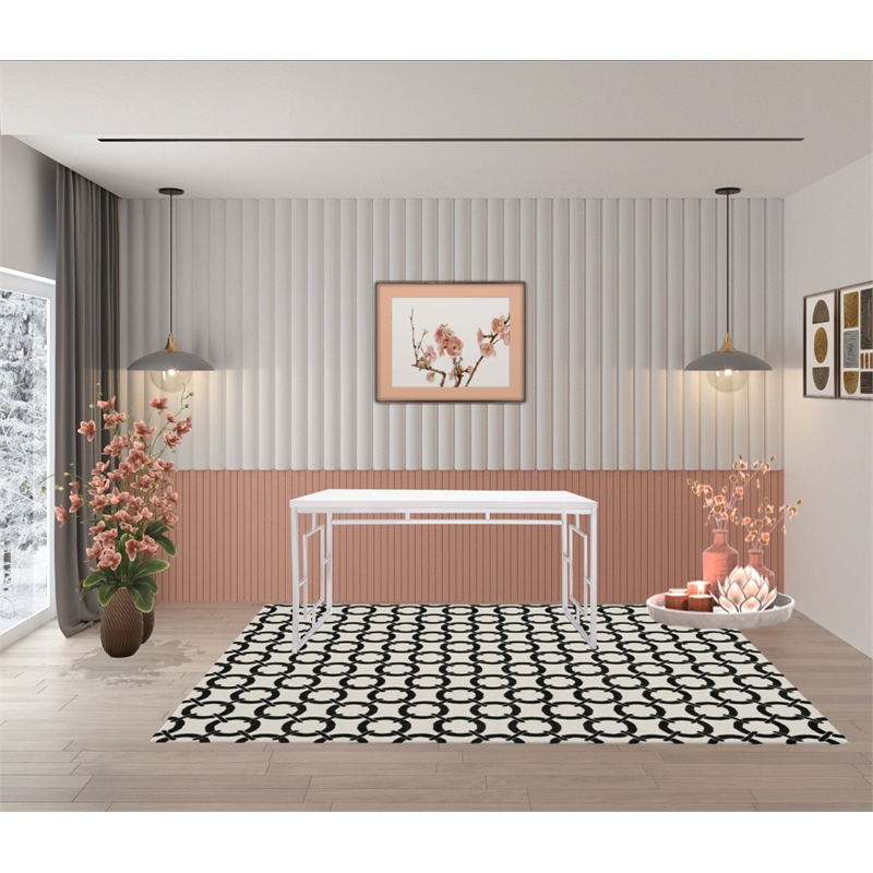 Modern Contemporary Glossy Writing Desk In White