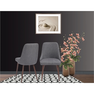 Oslo Mid Century Upholstery Dining Chair In Gray Set of 2