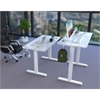 Electric Power Adjustable Height Standing Desk In White
