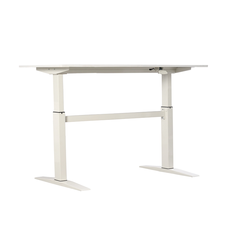 Adjustable Height Standing Office Desk  MDF Melamine Top In White Color