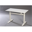Adjustable Height Standing Office Desk  MDF Melamine Top In White Color