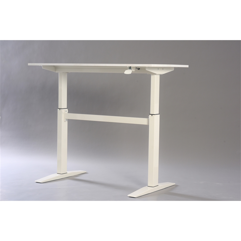 Adjustable Height Standing Office Desk  MDF Melamine Top In White Color