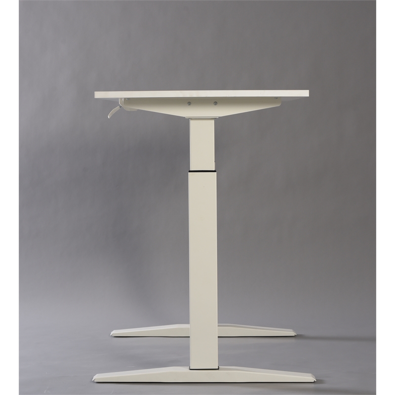 Adjustable Height Standing Office Desk  MDF Melamine Top In White Color