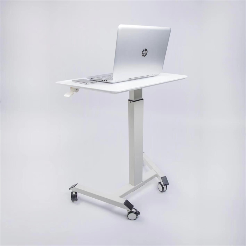 Adjustable Height Standing Office Small Desk In White Color