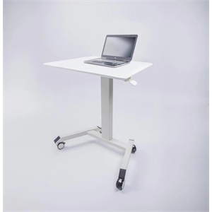 adjustable height standing office small desk in white color