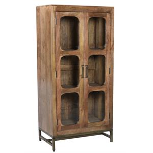 crestview collection 2-drawer mango wood cabinet in brown