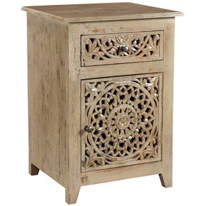crestview collection wood distressed accent table in gray crackle