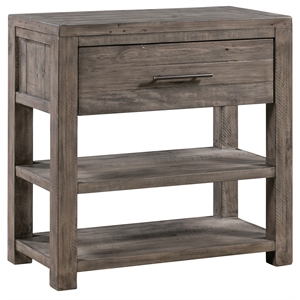 crestview collection 1-drawer wood accent chest in distressed gray
