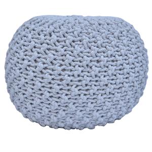 evolution by crestview collection emma cotton handmade pouf in off white