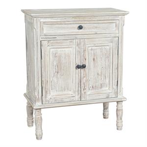 crestview collection marlowe distressed wood accent table in white
