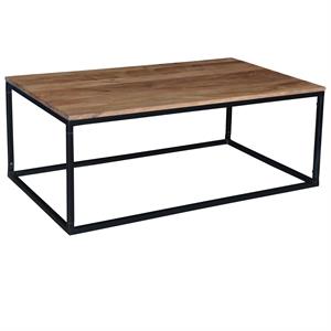 evolution by crestview collection athens wood & iron coffee table in black
