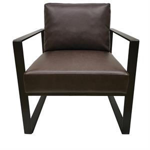 crestview collection metal & polyester upholstery rutledge accent chair in brown