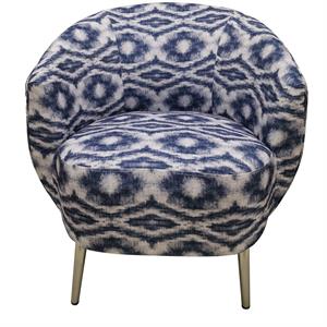 crestview collection wood & polyester charleston accent chair in blue & white
